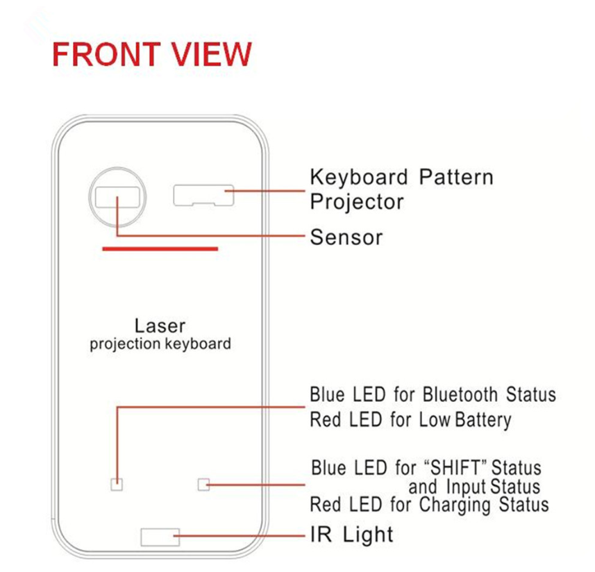 Virtual Laser Keyboard Bluetooth Wireless Projector Phone Keyboard