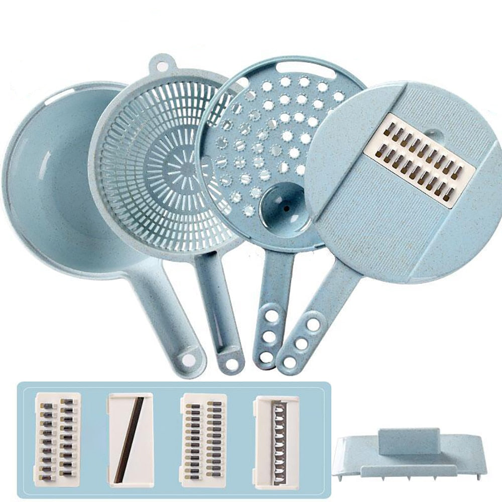 8 In 1 Mandoline Vegetable Slicer/Peeler With Strainer