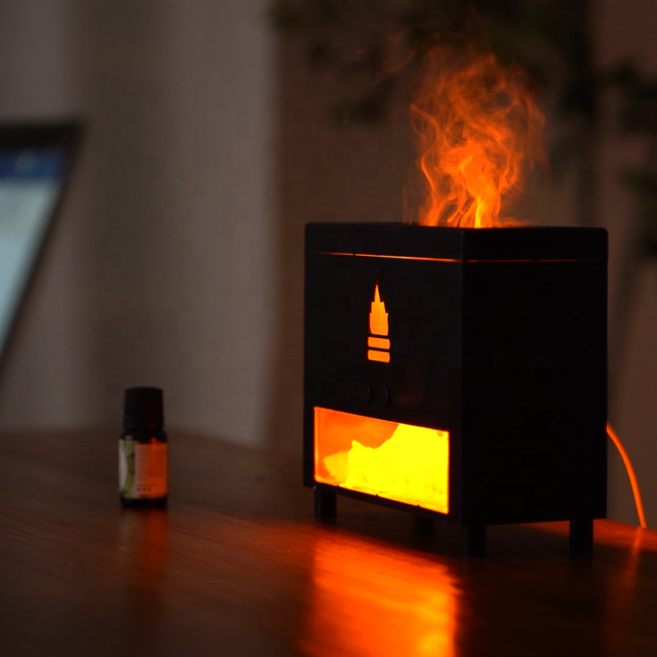 3D Salt Stone Fire Flame Aroma Diffuser Humidifier