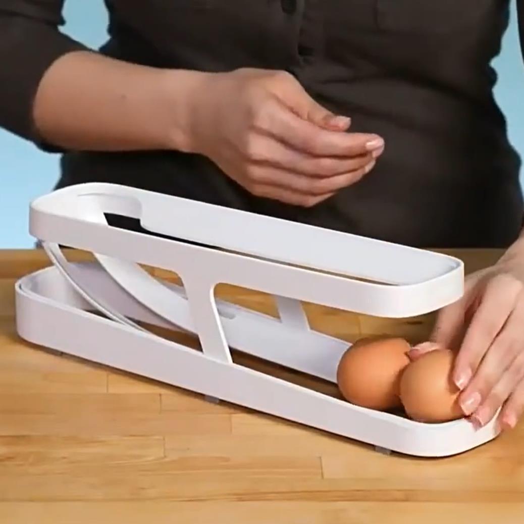 Automatic Scrolling Egg Rack Holder Storage Box