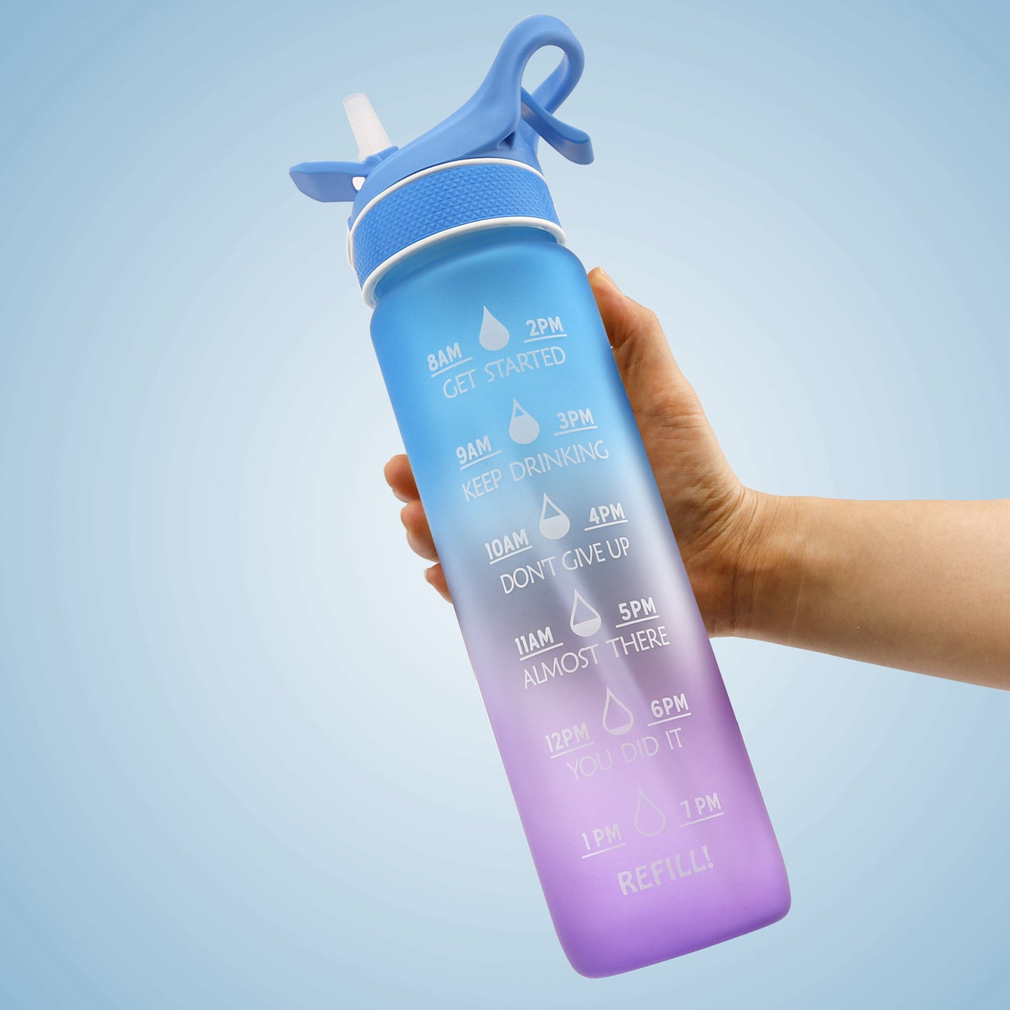 Colorful 1000ML Plastic Spray Water Bottle