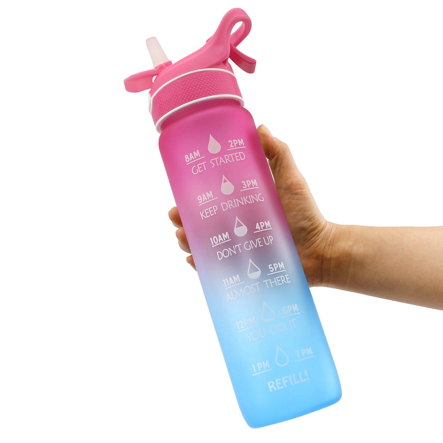 Colorful 1000ML Plastic Spray Water Bottle