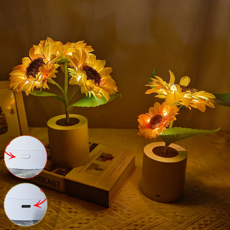 Sunflower Led Simulation Night Light Table Lamp