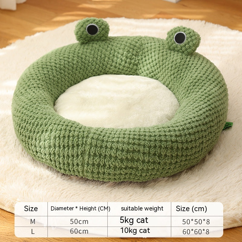 Pet Cat Dog Nest Little Frog Series Warm Plush Mat