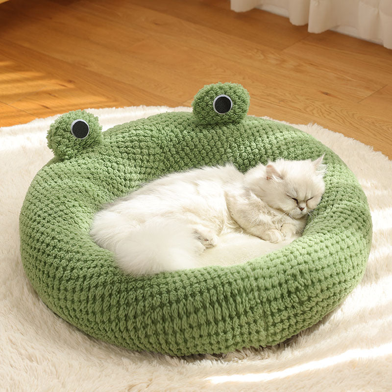 Pet Cat Dog Nest Little Frog Series Warm Plush Mat