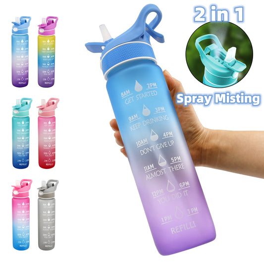 Colorful 1000ML Plastic Spray Water Bottle