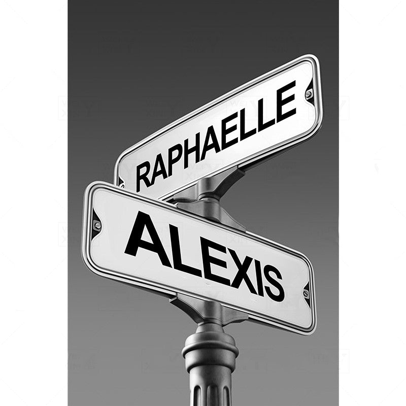 Personalized Street Sign Multi-Name Custom Canvas Wall Art